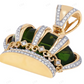 Custom Sterling Silver Green Crown Moissanite Pendant CustomDiamJewel