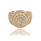Iced Out Moissnaite Multi-Layer Pavé Round Halo Ring hip hop jewelry customdiamjewel