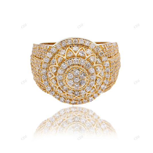 Iced Out Moissnaite Multi-Layer Pavé Round Halo Ring hip hop jewelry customdiamjewel