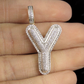 1.5" 0.75 CTW 18K Gold Real Diamond Bubble Initial Y Letter Pendant CustomDiamJewel