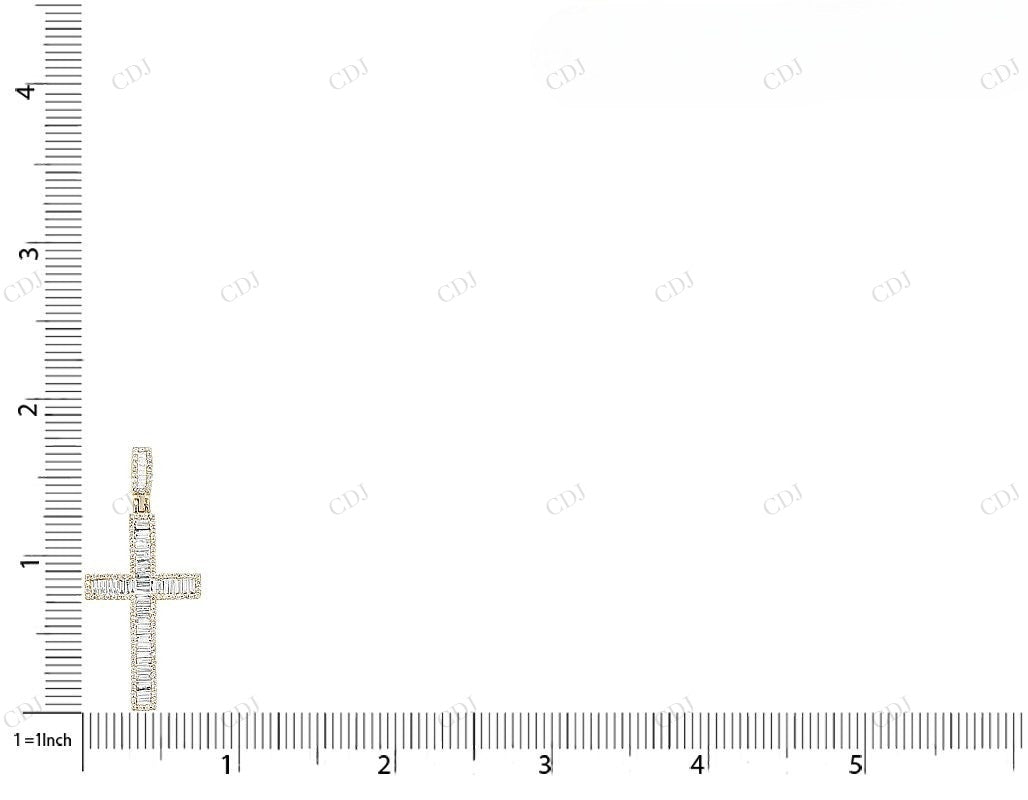 10K Yellow Gold Cross Lab Grown Diamond Pendant Hip Hop Pendent customdiamjewel