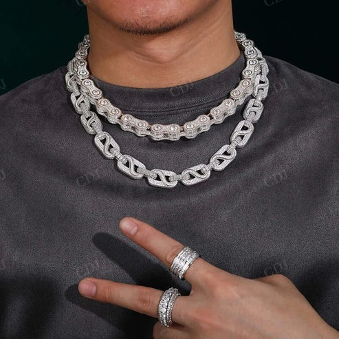 Hip Hop Gucci Link Chain Necklace Passes Diamond Test hip hop jewelry CustomDiamJewel