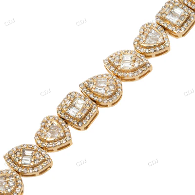 14K Yellow Gold CVD Diamond Multi Shape Bracelet hip hop jewelry CustomDiamJewel