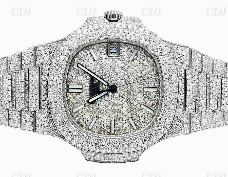 41mm Full White Patek Philippe Moissanite Diamond Watch For Men customdiamjewel