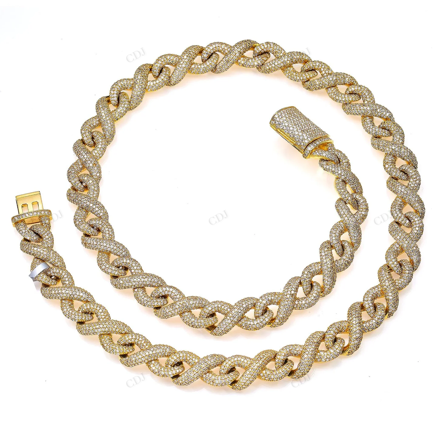 19.50 CTW Moissanite Diamond 22" Infinity Chain hip hop jewelry CustomDiamJewel