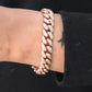 Hip Hop Style Rose Gold Plated Full Ice Out Cuban Link Bracelet hip hop jewelry CustomDiamJewel