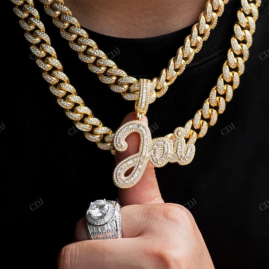 Full Ice Out Hip Hop Style Custom Name Latter Pendant For Rapper hip hop jewelry CustomDiamJewel