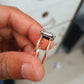 Hexagon Cut Salt and Pepper Moissanite Ring