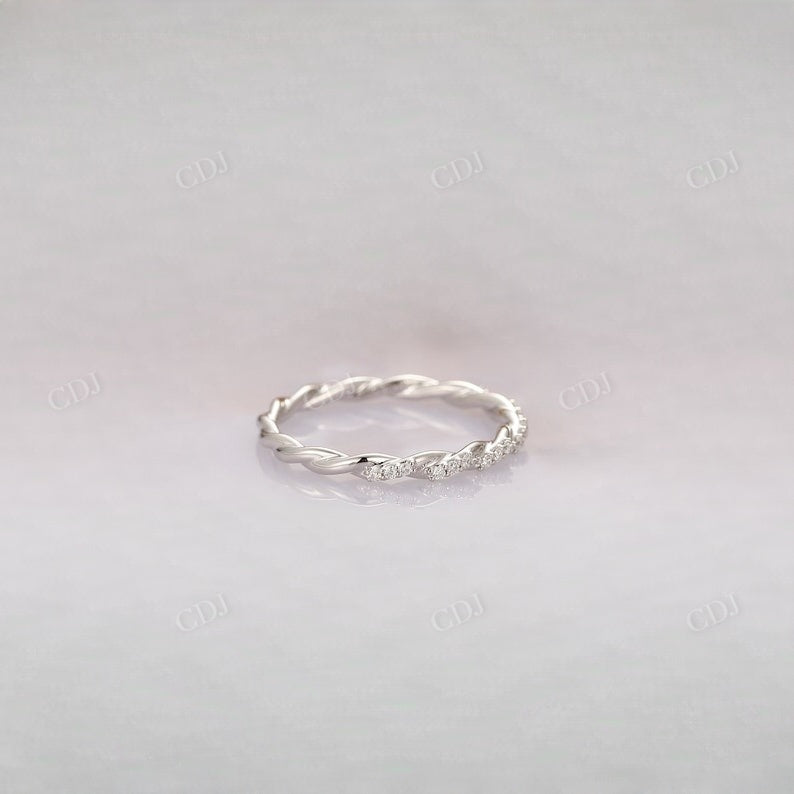 0.09CTW Lab Grown Diamond Twisted Wedding Band  customdiamjewel   