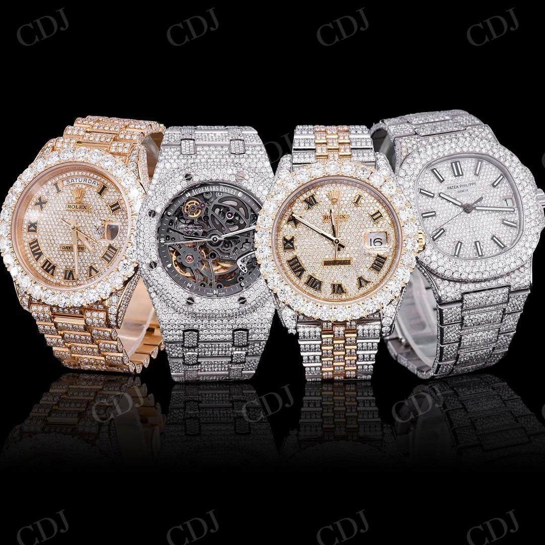 Hip Hop Style Moissanite Rolex Watches For Men customdiamjewel