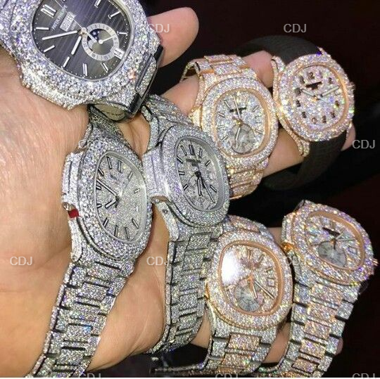 Stainless Steel Moissanite Rolex Sky Dweller Watch customdiamjewel