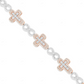 14k Gold Two Tone East West Infinity Diamond Cross Bracelets CustomDiamJewel