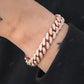 Hip Hop Style Rose Gold Plated Full Ice Out Cuban Link Bracelet hip hop jewelry CustomDiamJewel