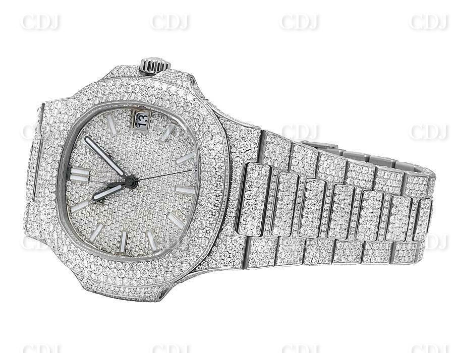41mm Full White Patek Philippe Moissanite Diamond Watch For Men customdiamjewel