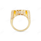 Yellow Gold Plated Baguette Diamond Cross Hip Hop Ring hip hop jewelry CustomDiamJewel