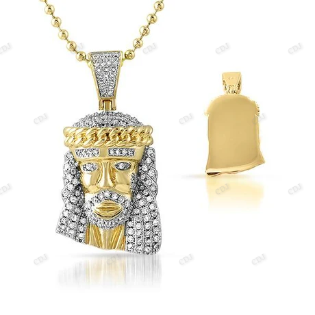Hip Hop Cuban Crown Micro Jesus Pendant hip hop jewelry CustomDiamJewel