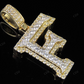 1.5" 1.5 CTW 14k Solid Two Tone Gold Diamond Initial 'F' Letter Pendant CustomDiamJewel