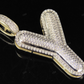 1.5" 0.75 CTW 18K Gold Real Diamond Bubble Initial Y Letter Pendant CustomDiamJewel