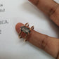 Hexagon Cut Salt and Pepper Moissanite Ring