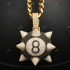 Two Tone Iced Out Moissanite Hip Hop Pendant hip hop jewelry customdiamjewel