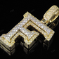 1.5" 1.5 CTW 14k Solid Two Tone Gold Diamond Initial 'F' Letter Pendant CustomDiamJewel