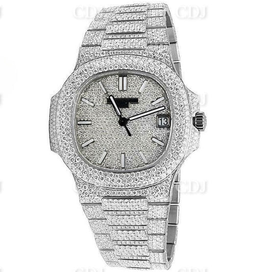 41mm Full White Patek Philippe Moissanite Diamond Watch For Men customdiamjewel