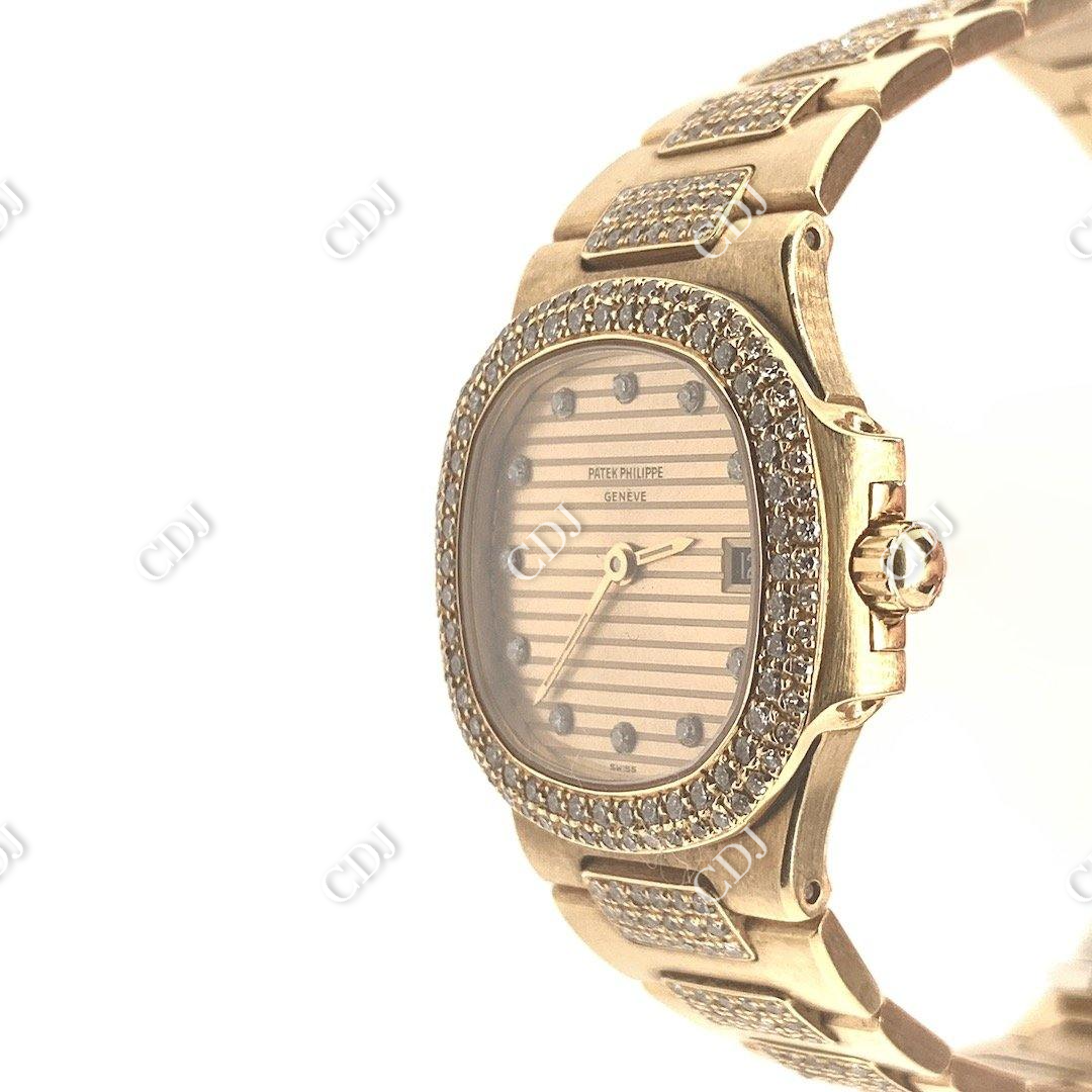 Patek Philippe Moissanite Bust Down ETA Swiss Watch For Women customdiamjewel