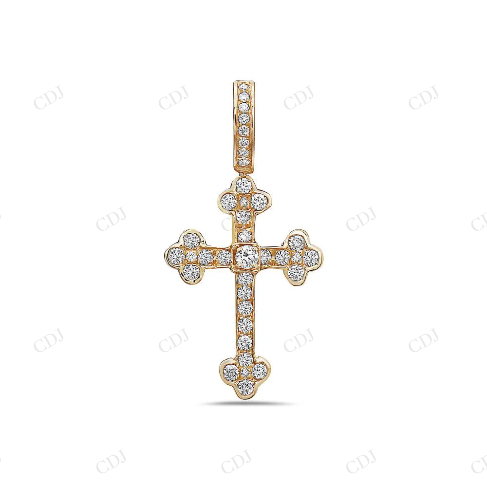 0.37CTW Customized 925 Silver Religious Moissanite Cross Pendant Hip Hop Pendent customdiamjewel