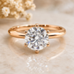 Six Prong Lab Grown Diamond Rose Gold Ring