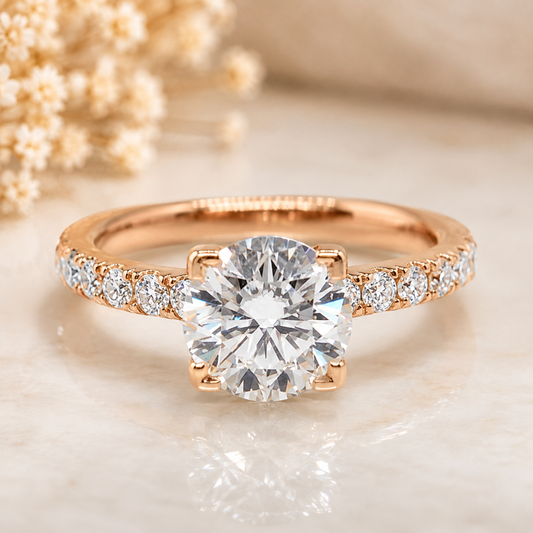 Lab Grown Diamond Rose Gold Stylish Ring