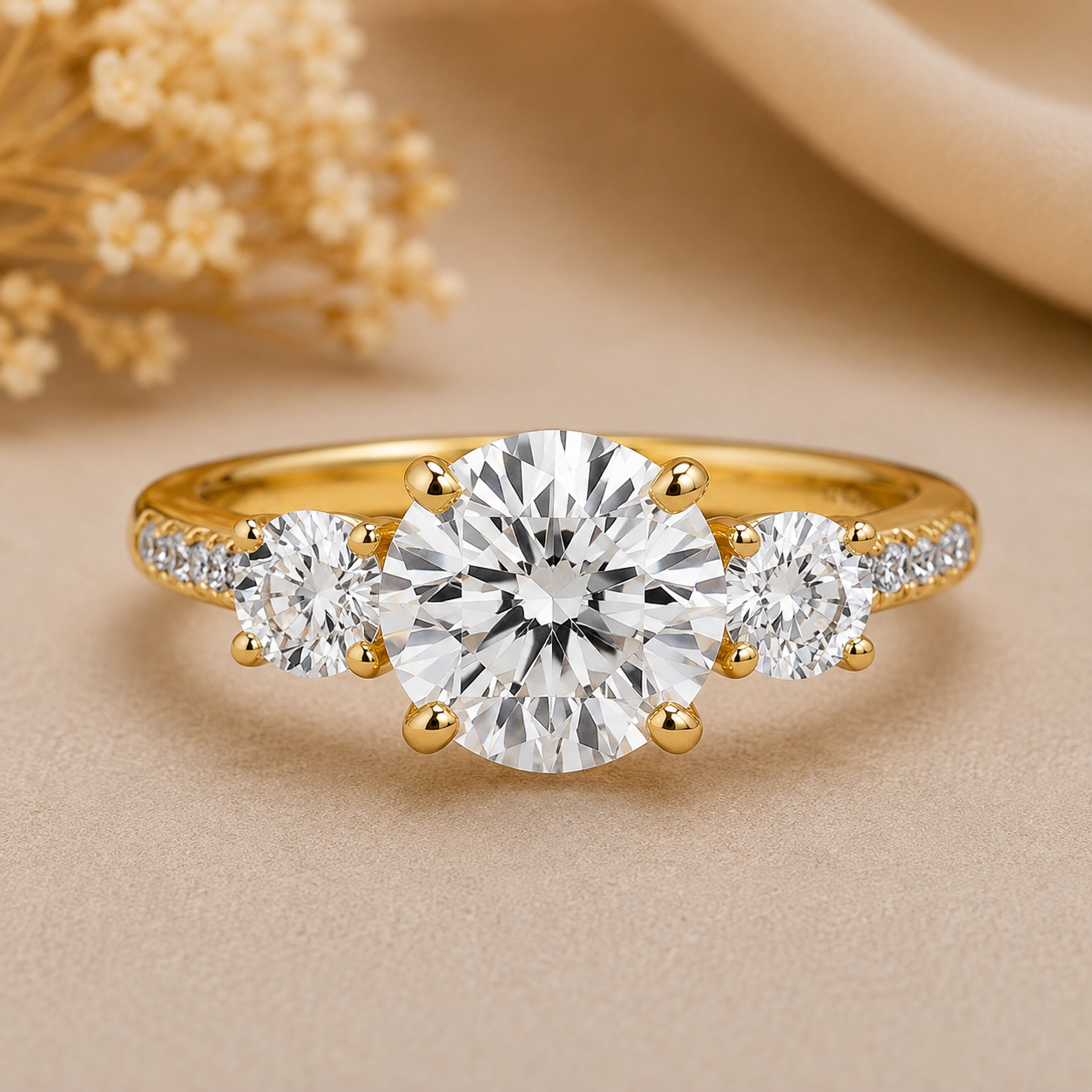Rose Gold Lab Grown Diamond Cluster Ring For Women