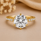 Six Prong Yellow Gold Lab Grown Diamond Cluster Ring