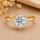 Rose Gold Flower Setting Lab Grown Diamond Ring