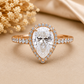 Pear Cut Lab Grown Diamond Classic Style Gold Ring