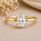 Oval Cut Lab Grown Diamond Six Prong Gold Ring