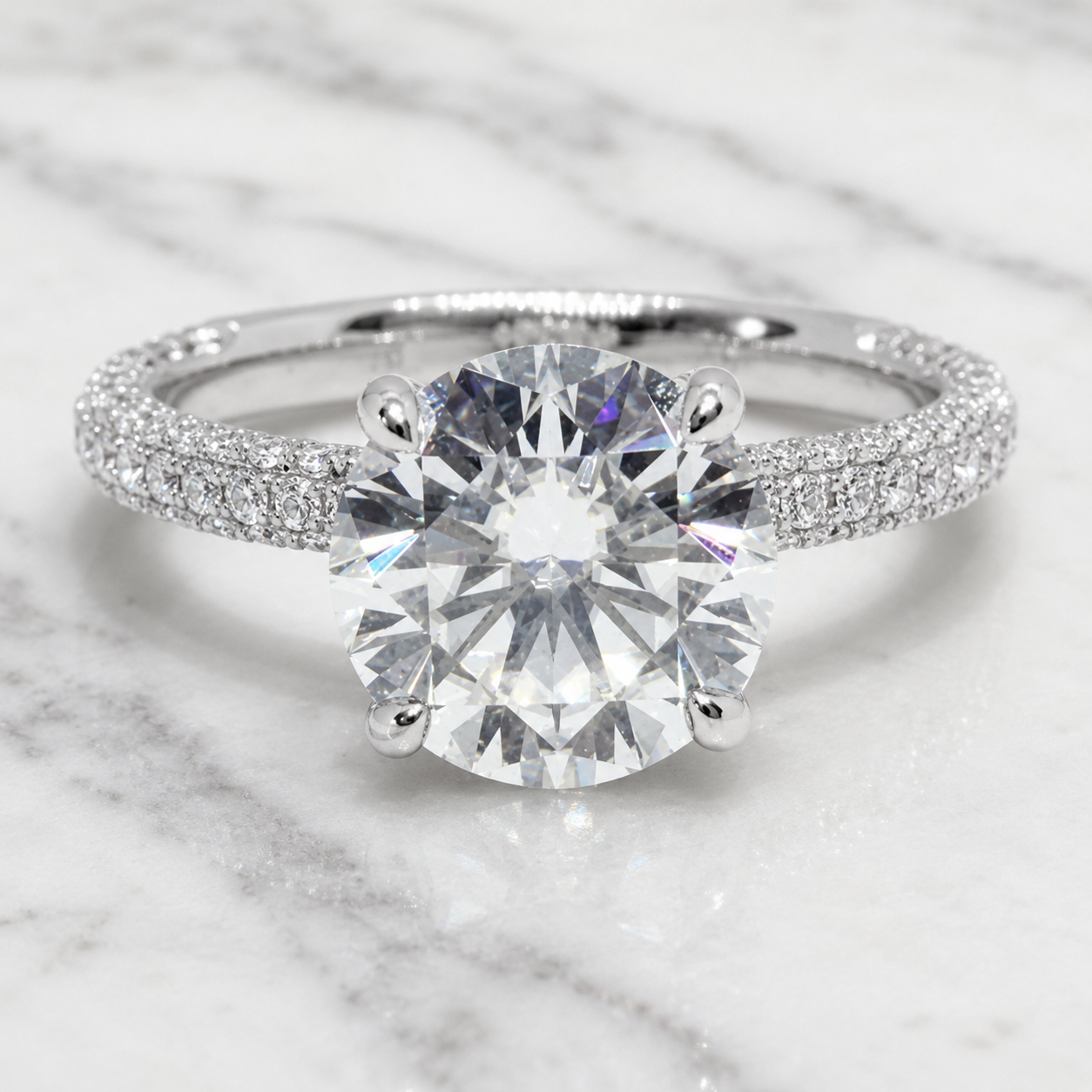White Gold Lab Grown Diamond Cluster Ring