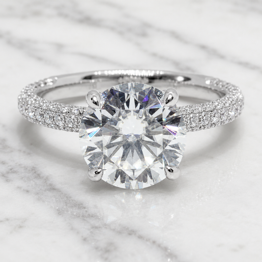 White Gold Lab Grown Diamond Cluster Ring Engagement Ring customdiamjewel