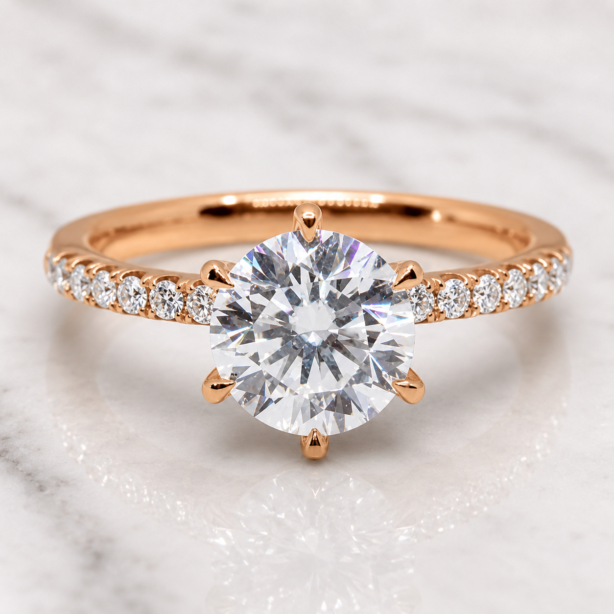 Rose Gold Lab Grown Diamond Engagement Ring