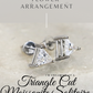 Triangle Shape CVD White Gold Earrings