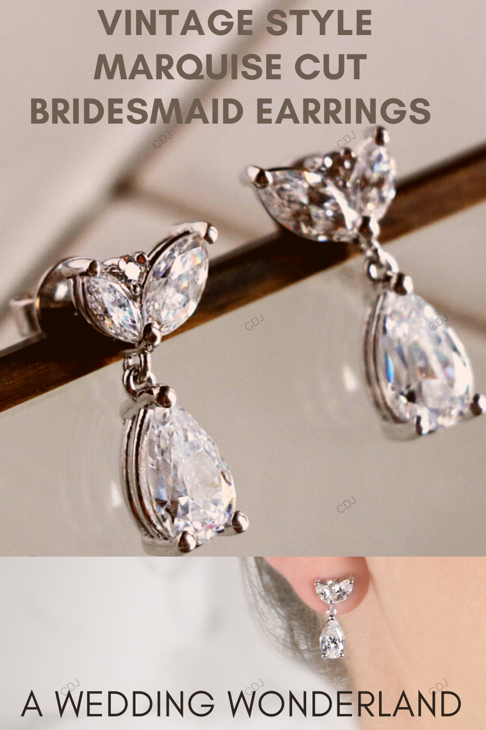 Marquise Bloom Gold Lab Grown Diamond Drop Earrings