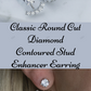 White Gold Lab Grown Diamond Contoured Stud Enhancer Earrings