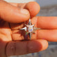0.84ctw 10k White Gold Starburst CVD Diamond Pendant