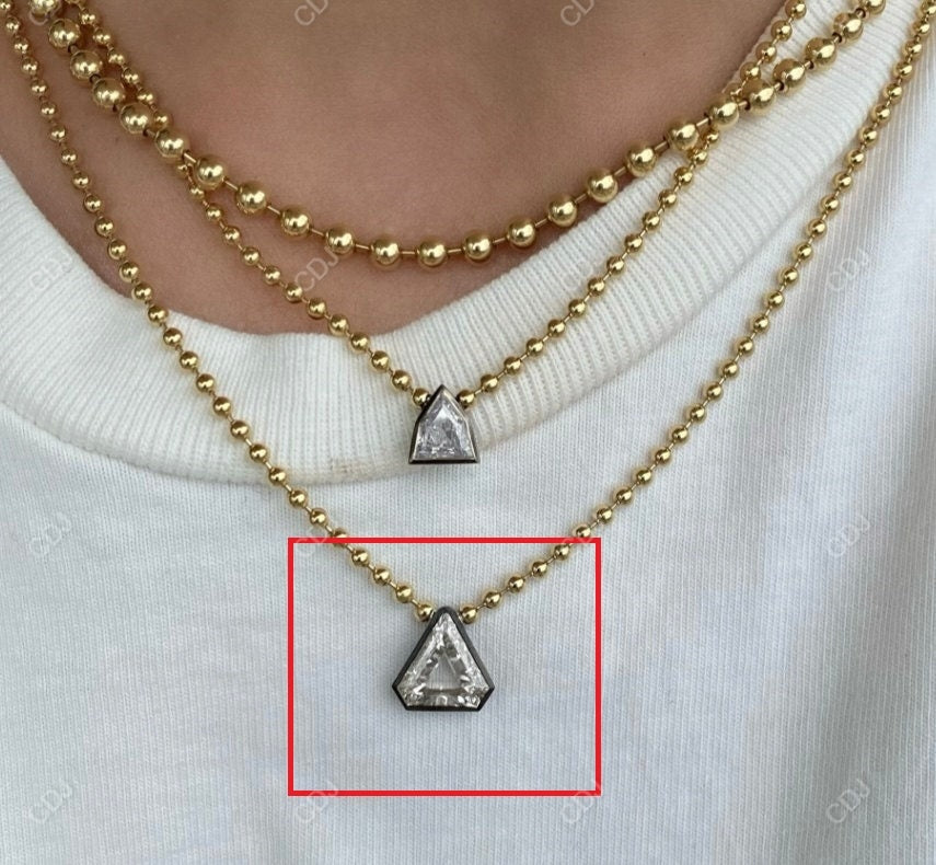 0.70ctw Pentagon Cut Solitaire CVD Diamond Pendant