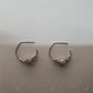 0.24 CTW Pink and White Round Diamond Angel Wing Hoop Earrings