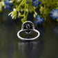 Black Diamond Oval Halo Statement Ring