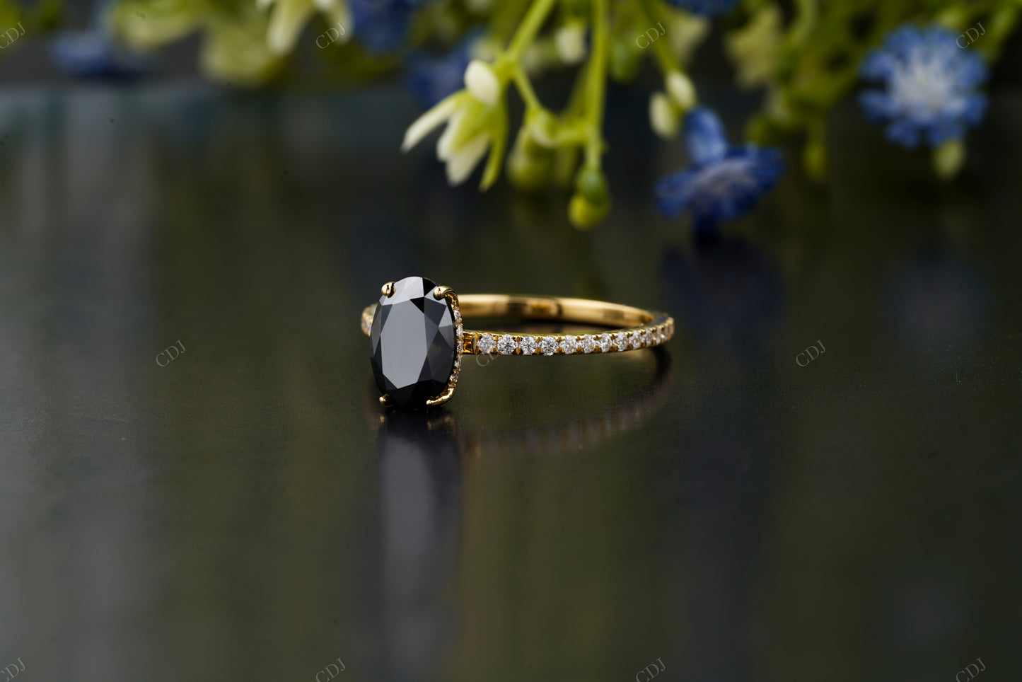 Oval Moissanite Diamond Bridal Ring