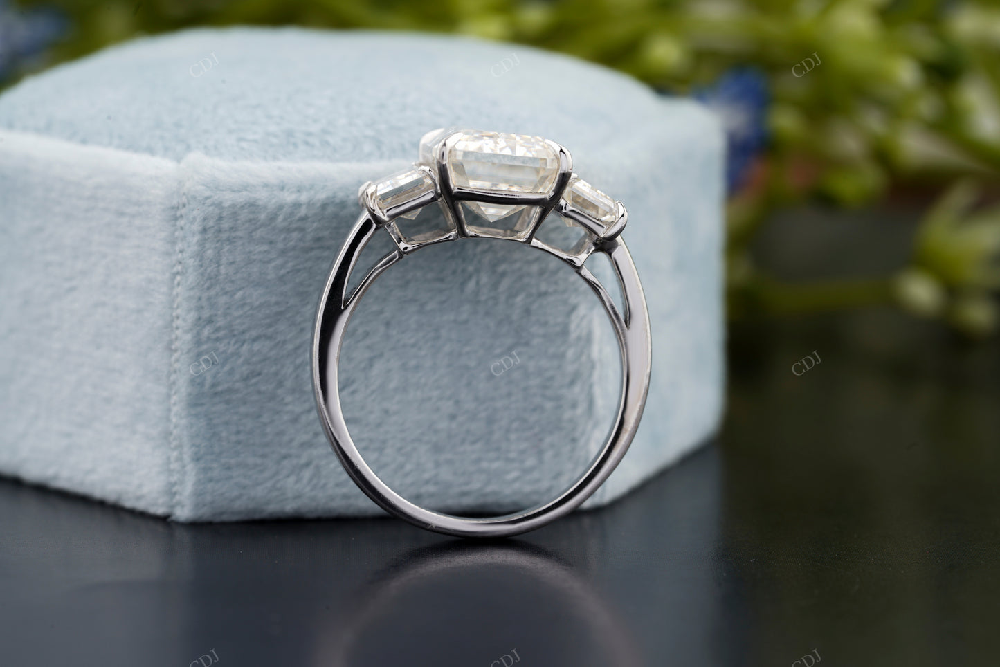Emerald Lab-Grown Diamond Trilogy Ring