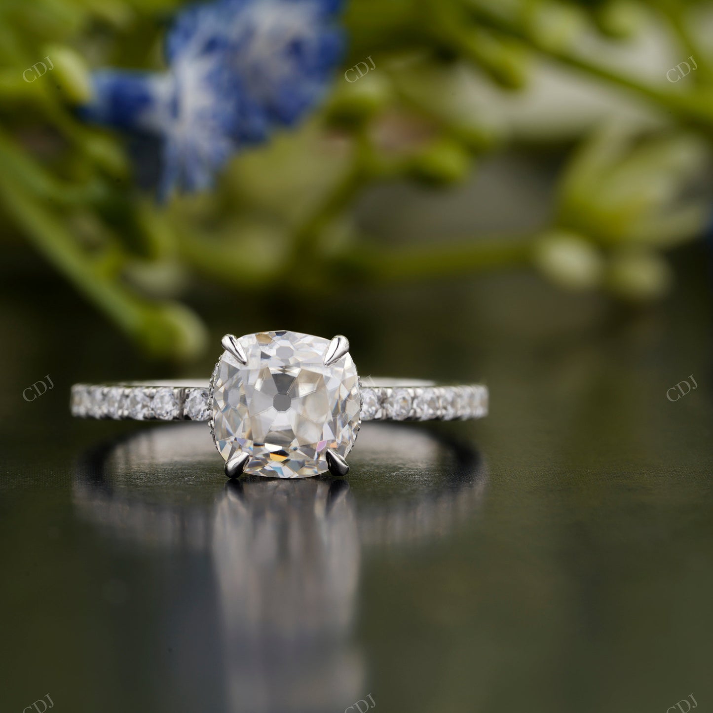 Cushion Lab-Grown Diamond Solitaire Ring