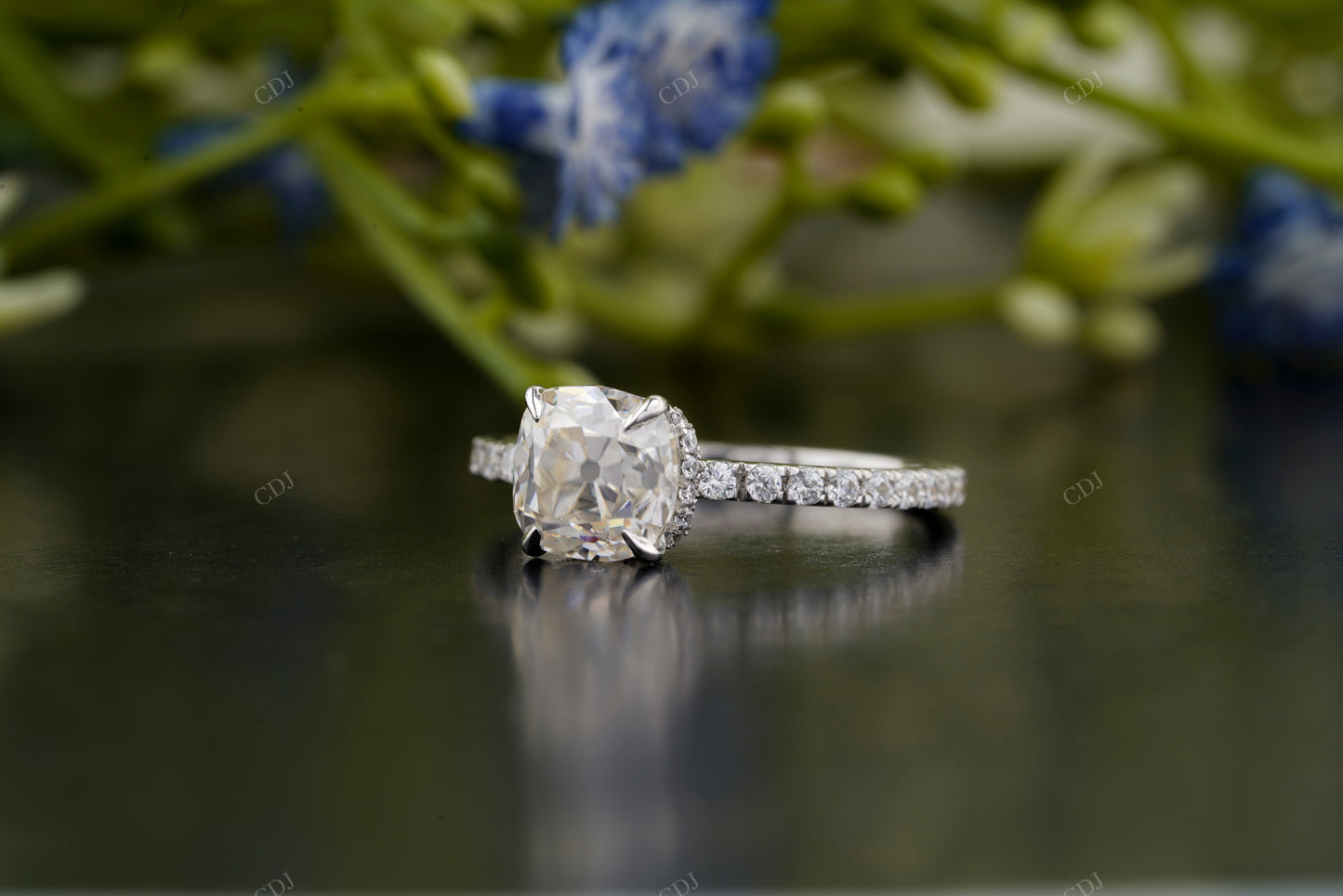 Cushion Lab-Grown Diamond Solitaire Ring