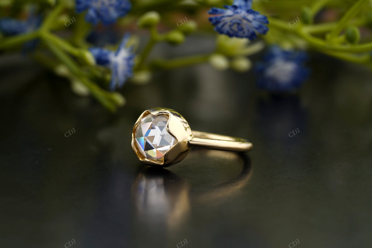 Rose Cut Lab-Grown Diamond Bezel Ring customdiamjewel